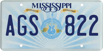 MS license plate AGS822