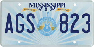 MS license plate AGS823