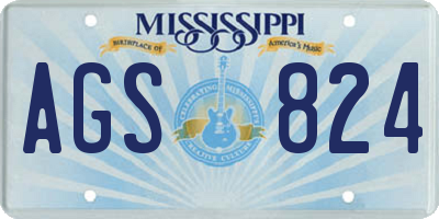 MS license plate AGS824