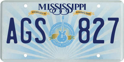 MS license plate AGS827