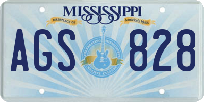 MS license plate AGS828