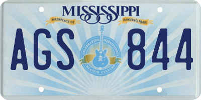 MS license plate AGS844