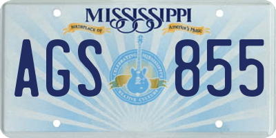 MS license plate AGS855