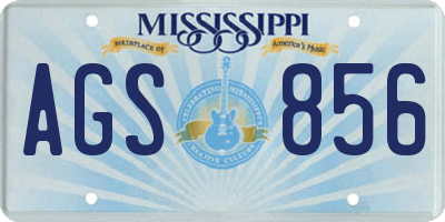 MS license plate AGS856