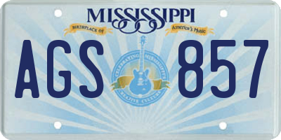 MS license plate AGS857