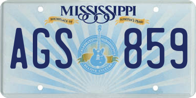 MS license plate AGS859