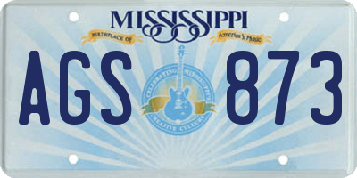 MS license plate AGS873