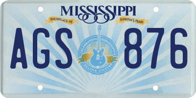 MS license plate AGS876
