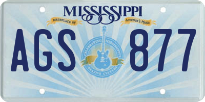 MS license plate AGS877