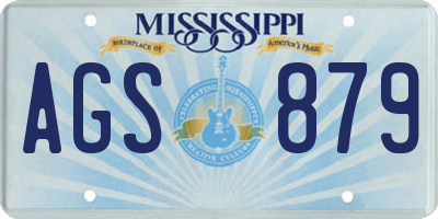 MS license plate AGS879