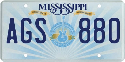 MS license plate AGS880