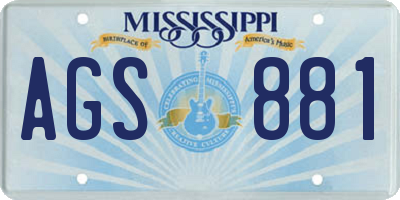 MS license plate AGS881