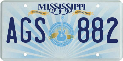 MS license plate AGS882