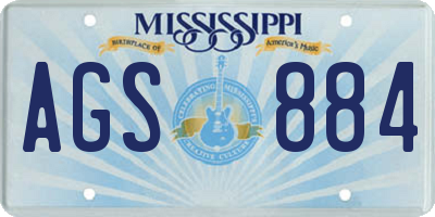 MS license plate AGS884