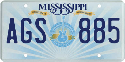 MS license plate AGS885