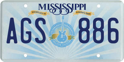 MS license plate AGS886