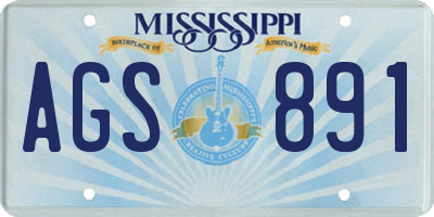 MS license plate AGS891
