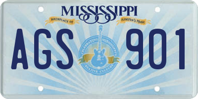 MS license plate AGS901