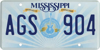 MS license plate AGS904
