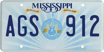 MS license plate AGS912