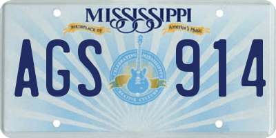 MS license plate AGS914