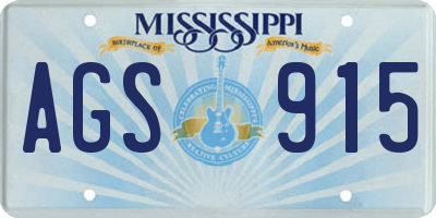 MS license plate AGS915