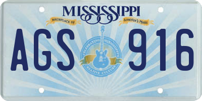 MS license plate AGS916