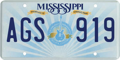MS license plate AGS919