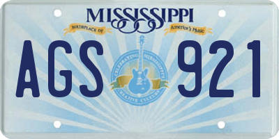 MS license plate AGS921