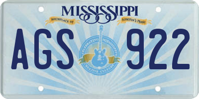 MS license plate AGS922