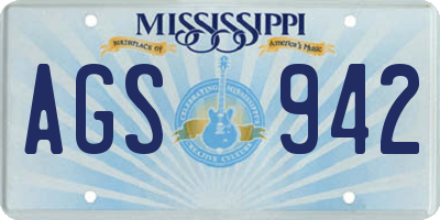 MS license plate AGS942