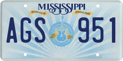 MS license plate AGS951