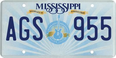 MS license plate AGS955