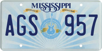 MS license plate AGS957