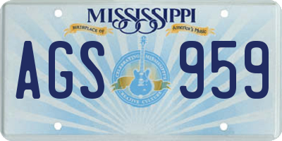 MS license plate AGS959