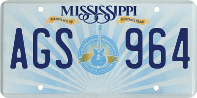 MS license plate AGS964