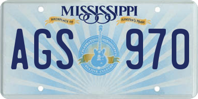 MS license plate AGS970