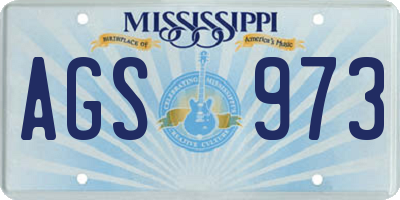 MS license plate AGS973