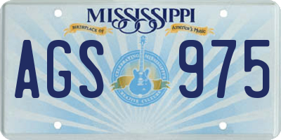 MS license plate AGS975