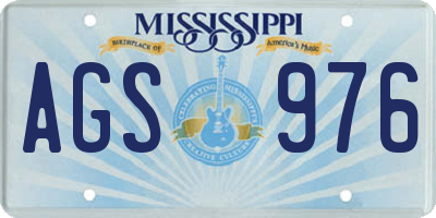 MS license plate AGS976