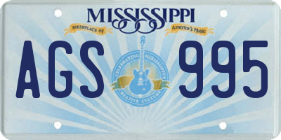 MS license plate AGS995