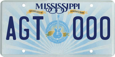 MS license plate AGT000
