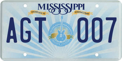 MS license plate AGT007