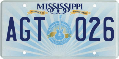 MS license plate AGT026