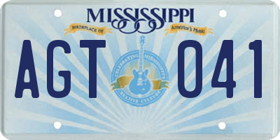 MS license plate AGT041