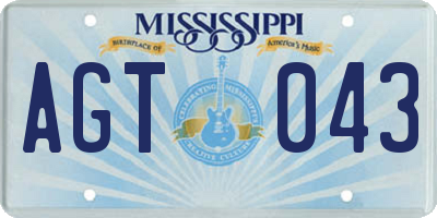 MS license plate AGT043