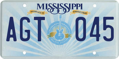 MS license plate AGT045