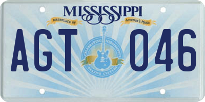 MS license plate AGT046