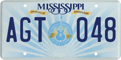 MS license plate AGT048
