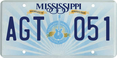 MS license plate AGT051
